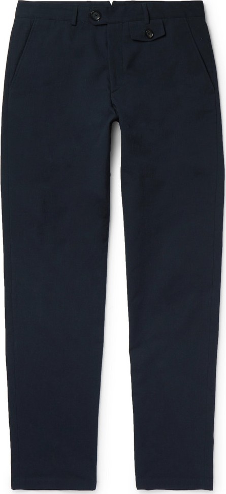 Oliver Spencer Navy Fishtail Cotton-Blend Trousers