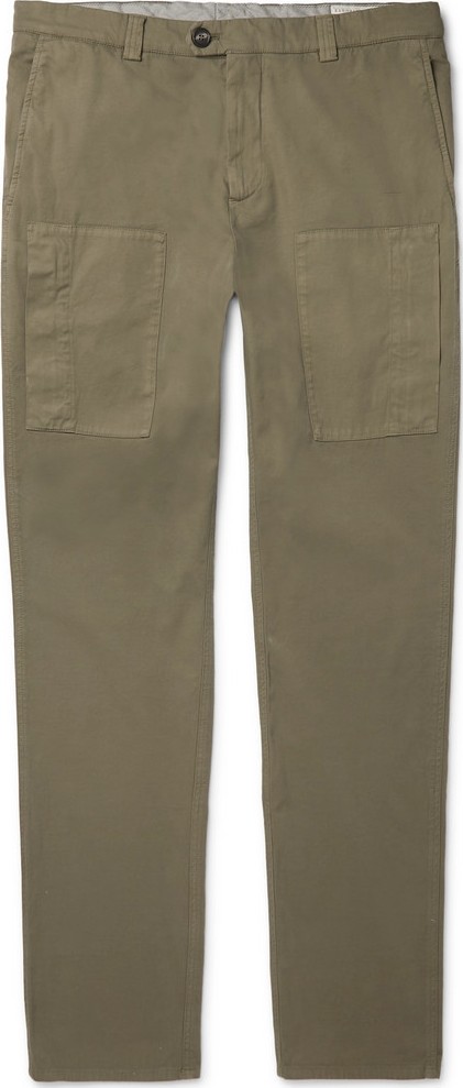 Brunello Cucinelli Slim-Fit Garment-Dyed Cotton-Blend Twill Trousers