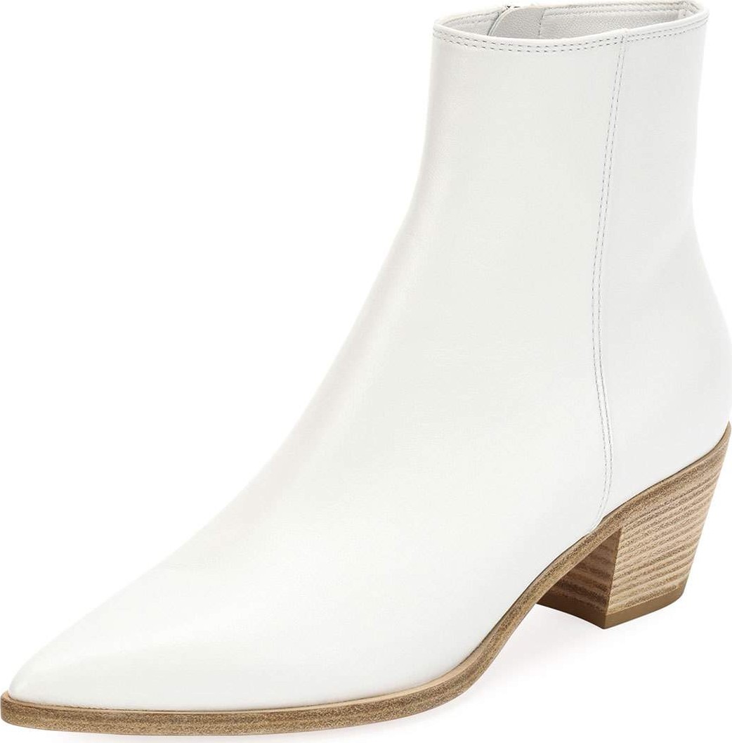 Gianvito Rossi Napa Leather Stack-Heel Bootie