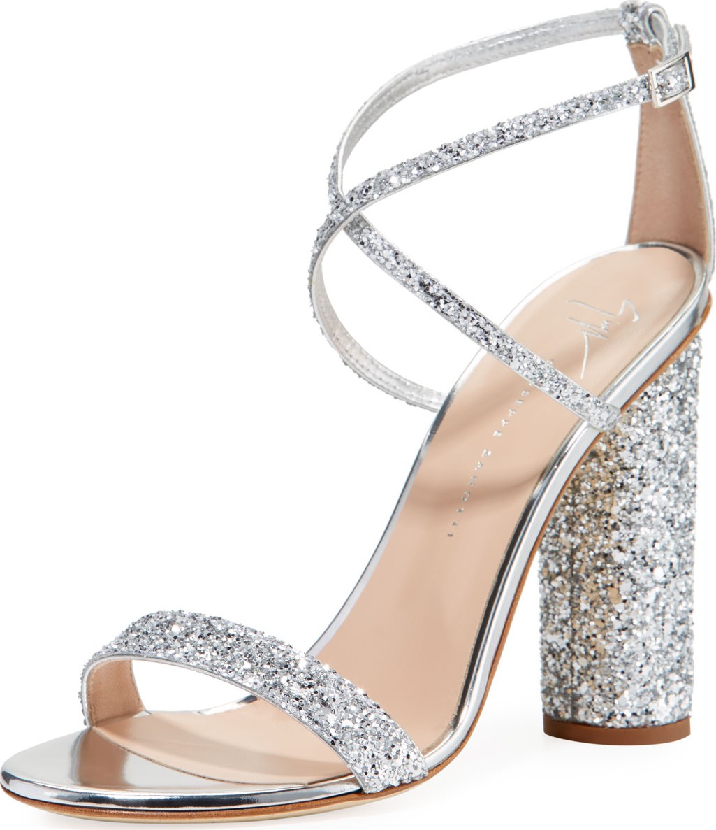 Giuseppe Zanotti Glitter Crisscross High Sandals