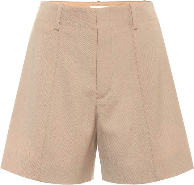 Chloe High-rise stretch-wool shorts