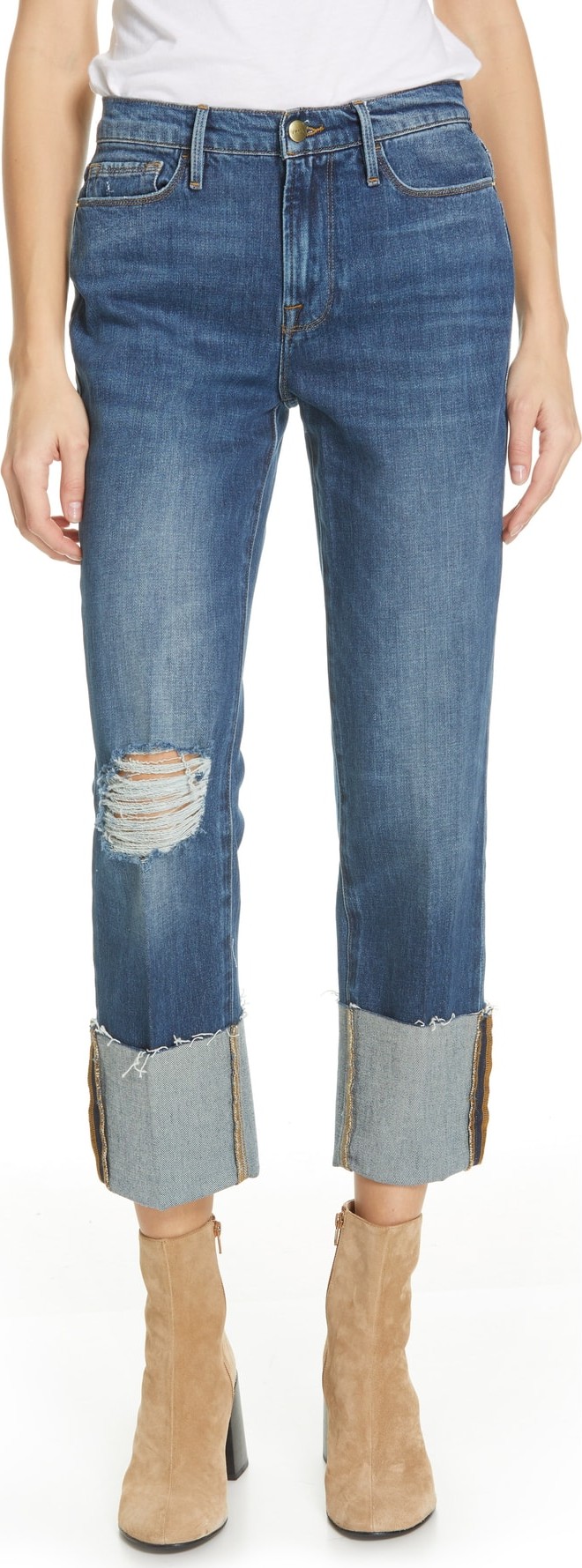 FRAME DENIM Le Nouveau Straight Leg Big Cuff Jeans