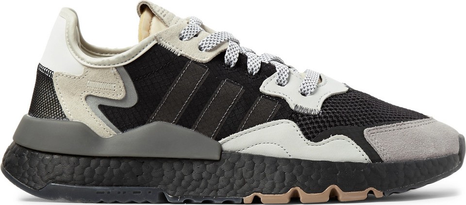 Adidas Originals Nite Jogger Suede and Rubber-Trimmed Mesh and Ripstop Sneakers
