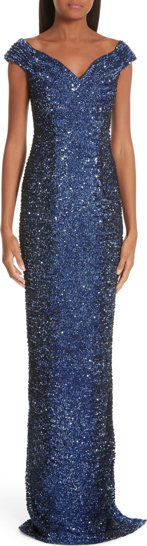 Pamella Roland Sequin Column Dress