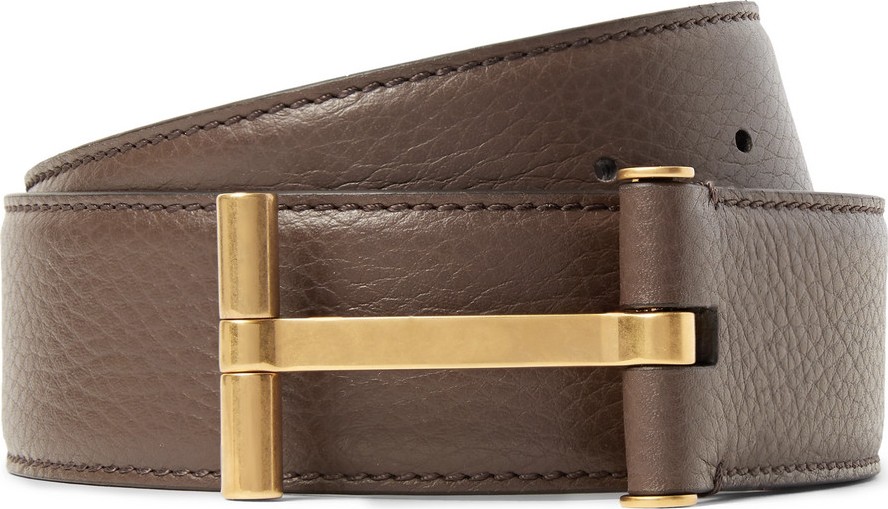 TOM FORD 4cm Brown Full-Grain Leather Belt