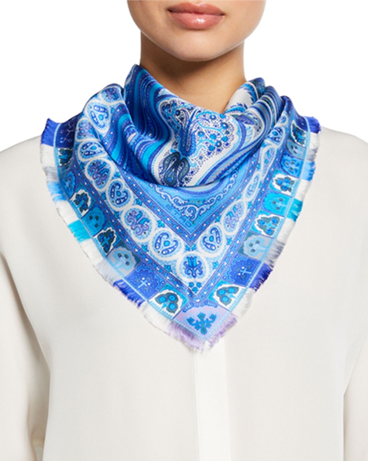 Etro Paisley Triangle Silk Scarf