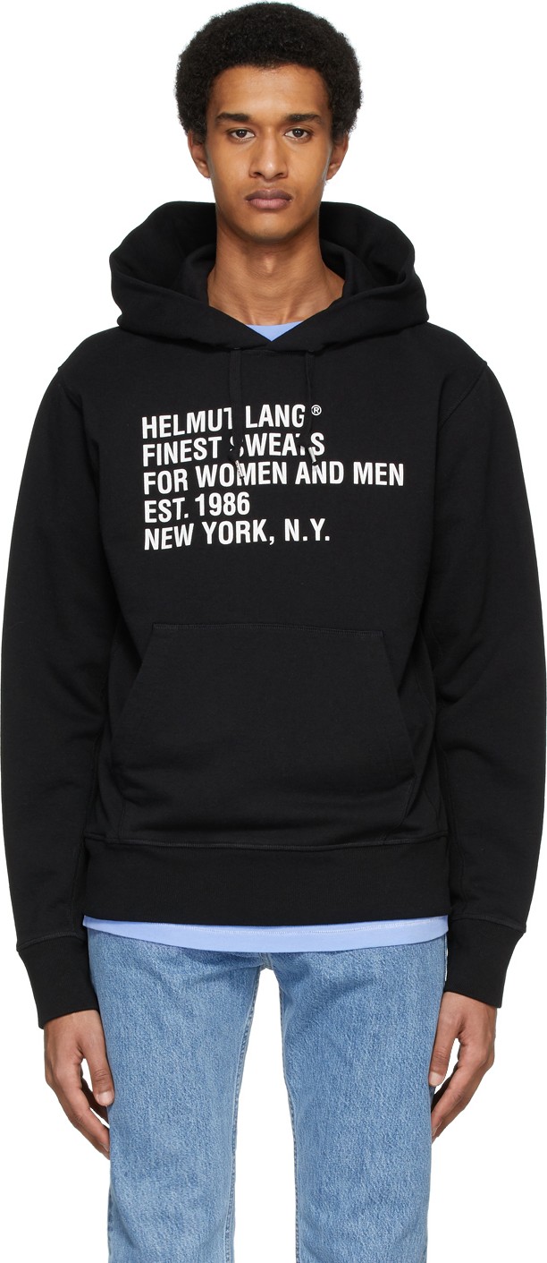 Helmut Lang Black Standard Hoodie