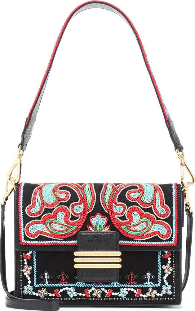 Etro Embellished suede shoulder bag