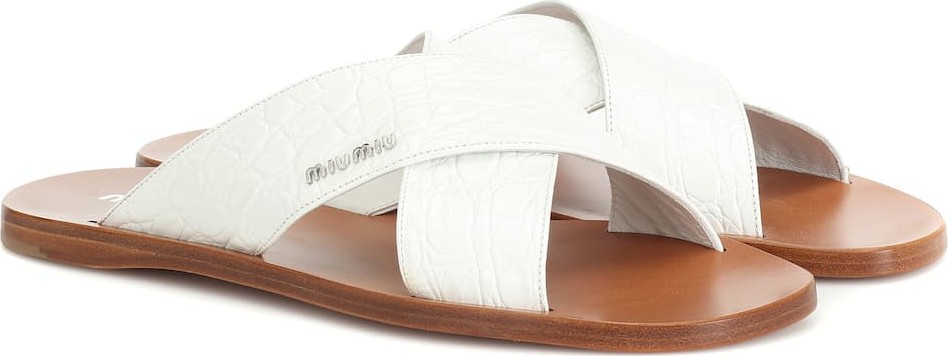 Miu Miu Croc-effect leather sandals