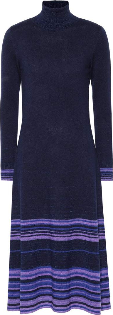 Agnona Striped cashmere-blend dress