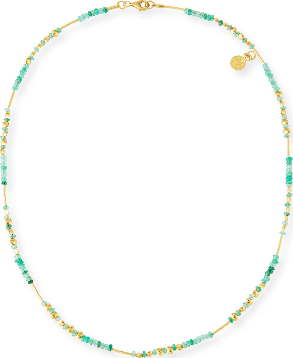 GURHAN Delicate Rain Strand Necklace w/ Emeralds