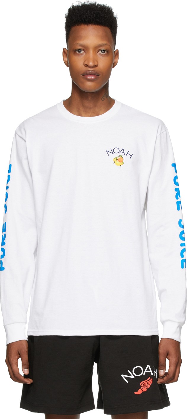 Noah NYC White 'Pure Juice' Long Sleeve T-Shirt
