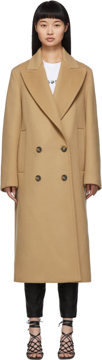 Stella McCartney Beige Wool Catalina Double Breasted Coat