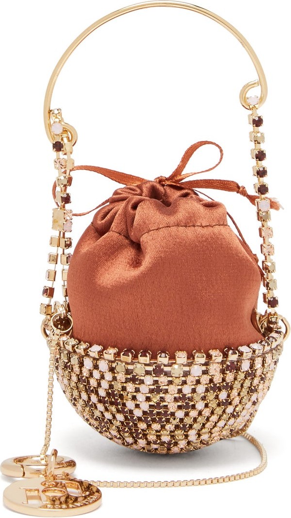 Rosantica Baby Ghizlan mini crystal-embellished satin bag