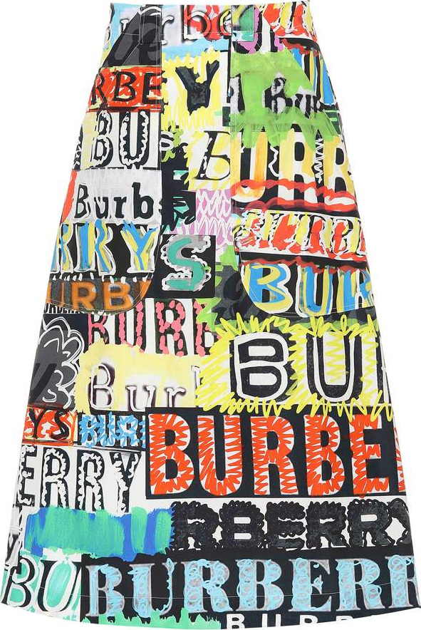 Burberry London England Logo Print cotton skirt