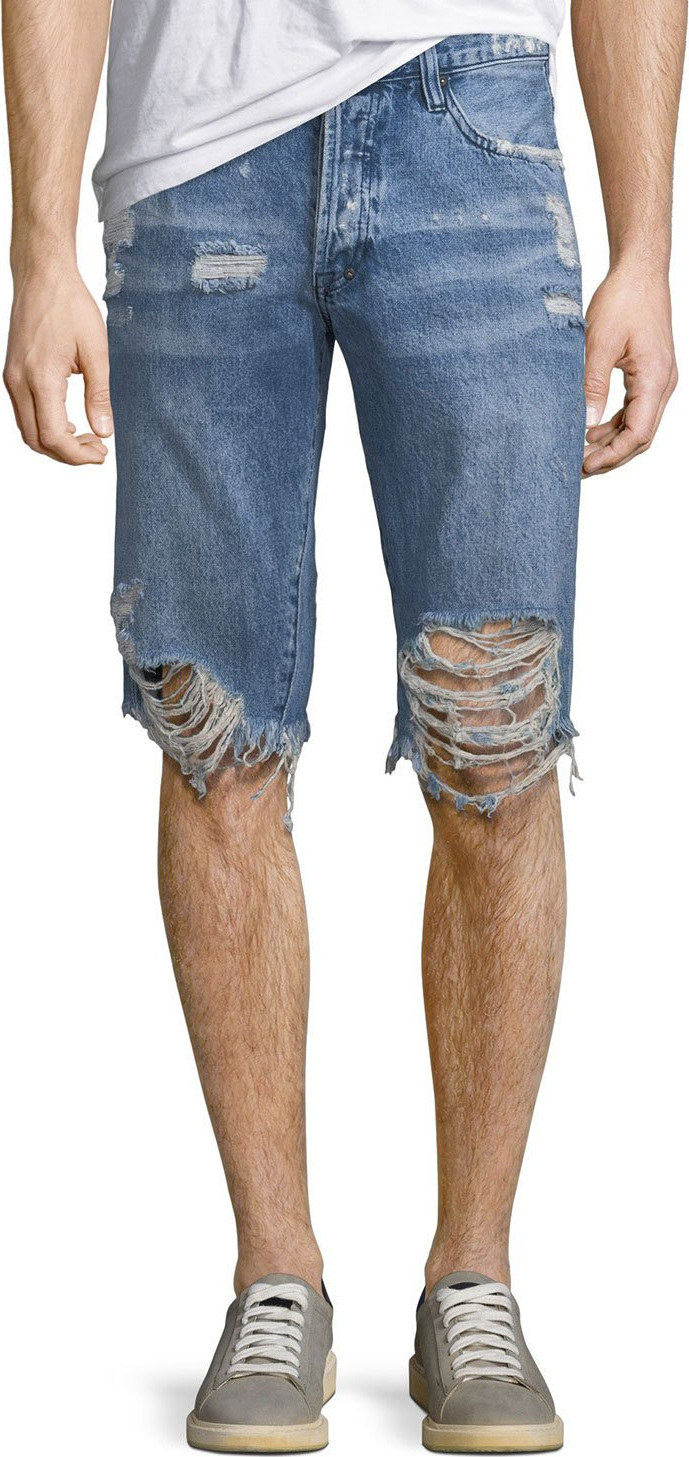 PRPS Men's Destroyed Denim Shorts
