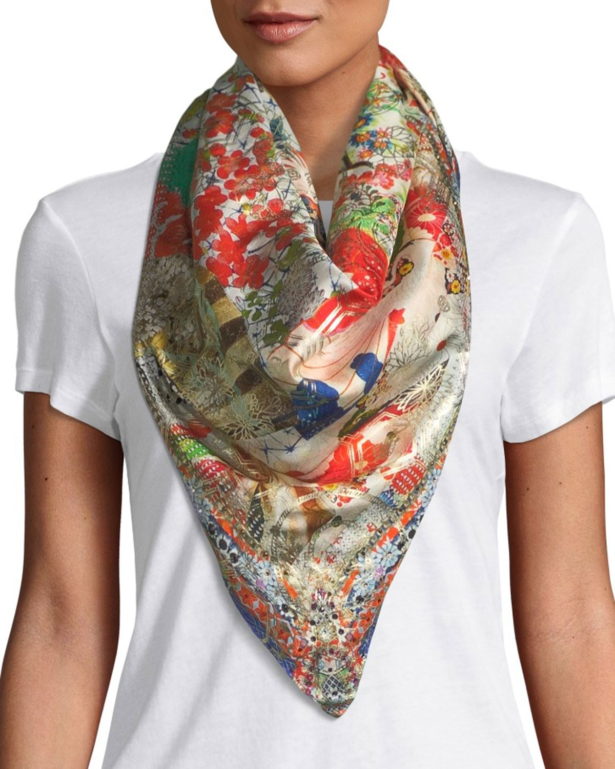 Camilla Printed Silk Square Scarf