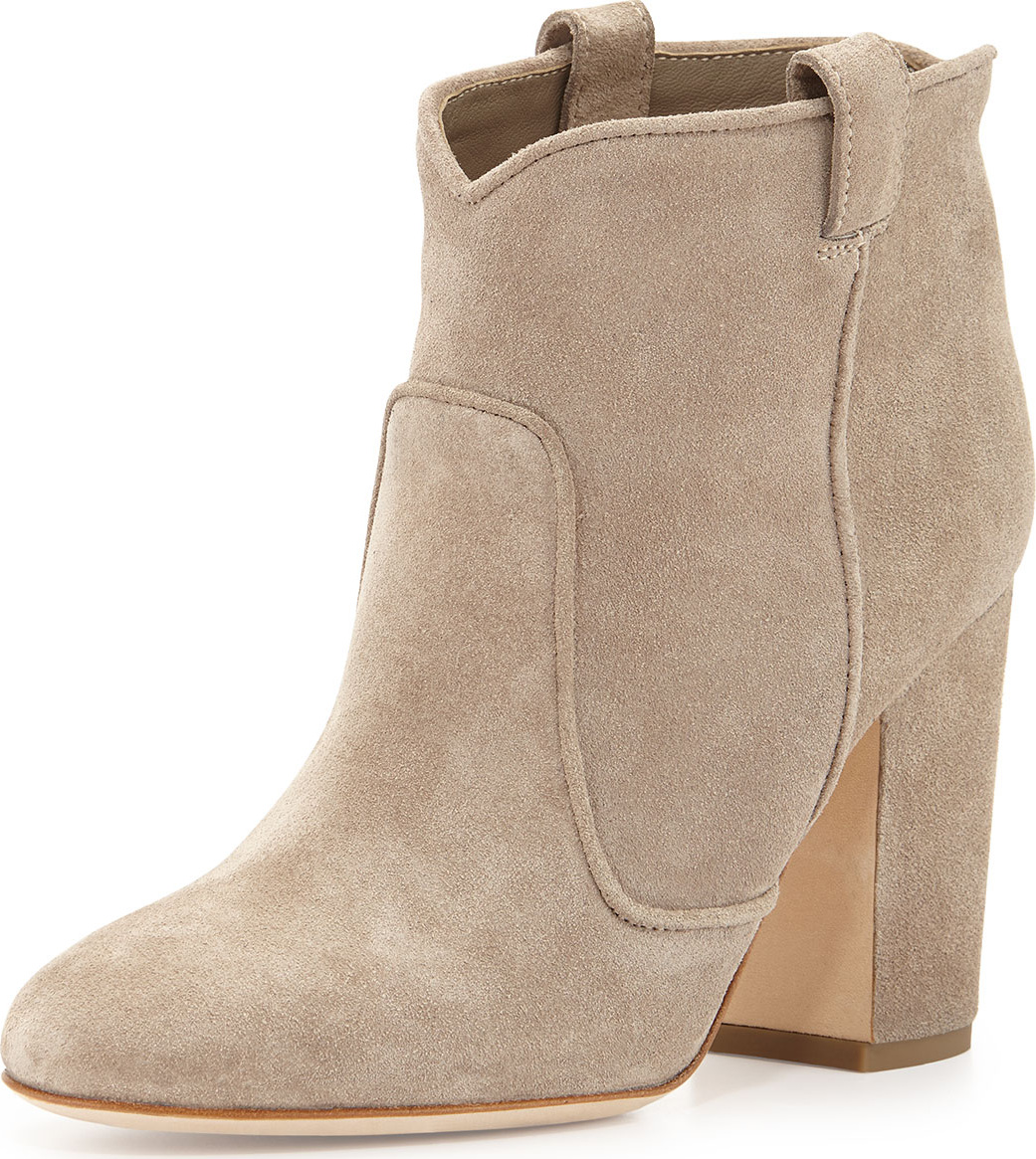 Laurence Dacade Pete Western Distressed Suede Ankle Boot, Beige