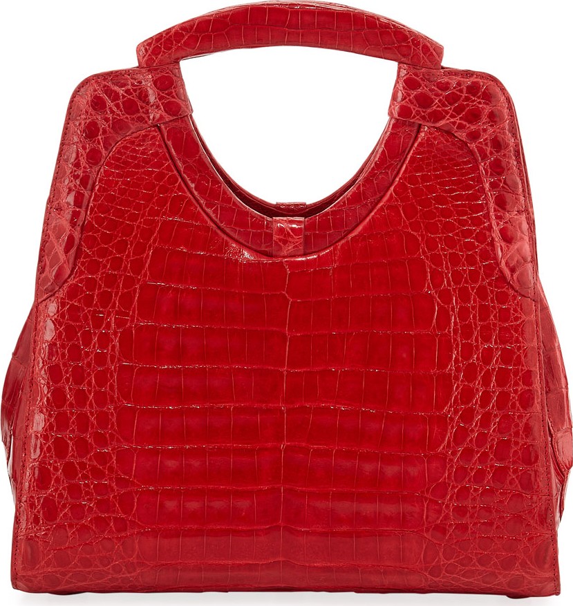 Nancy Gonzalez Small Keyhole Crocodile Top-Handle Bag