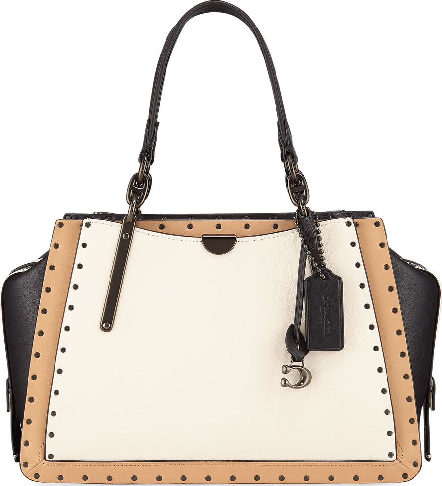 COACH 1941 Dreamer Colorblock Border Rivets Satchel Bag