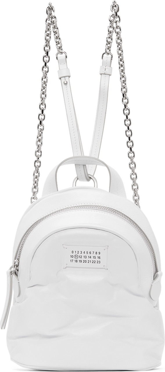 Maison Margiela White Glossed Glam Slam Backpack