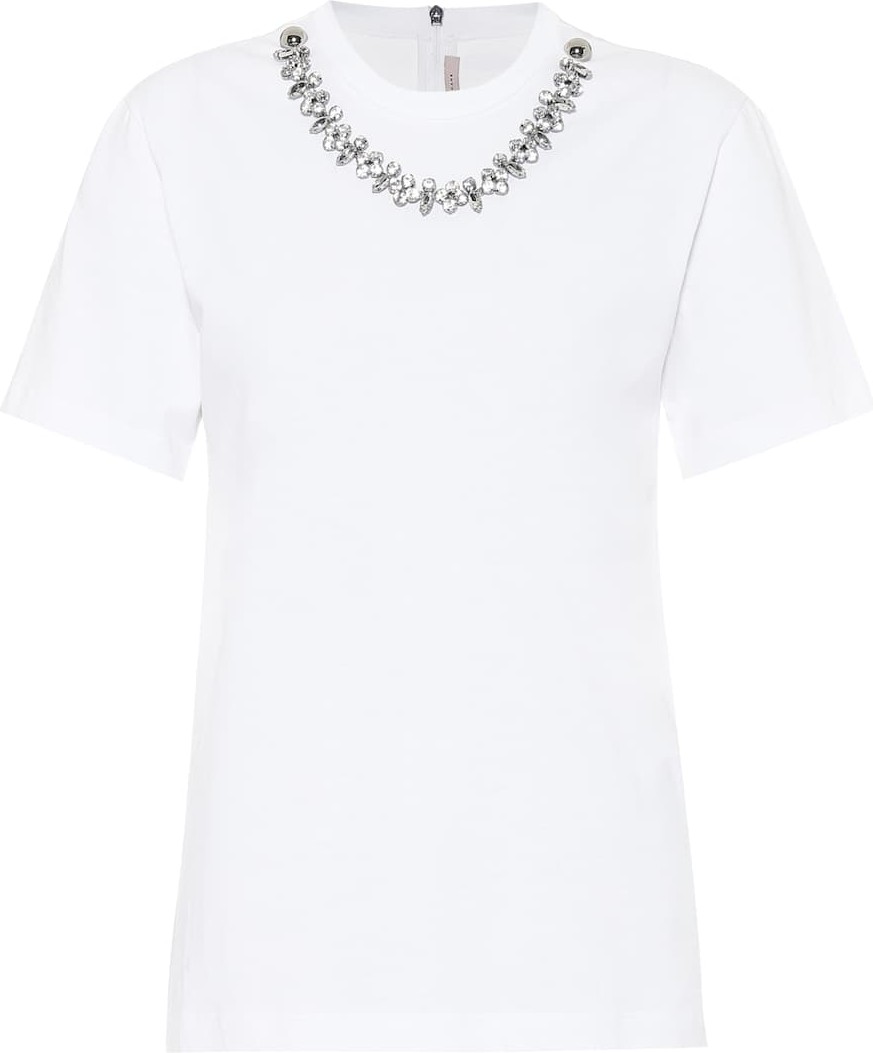 Christopher Kane Crystal-embellished cotton T-shirt