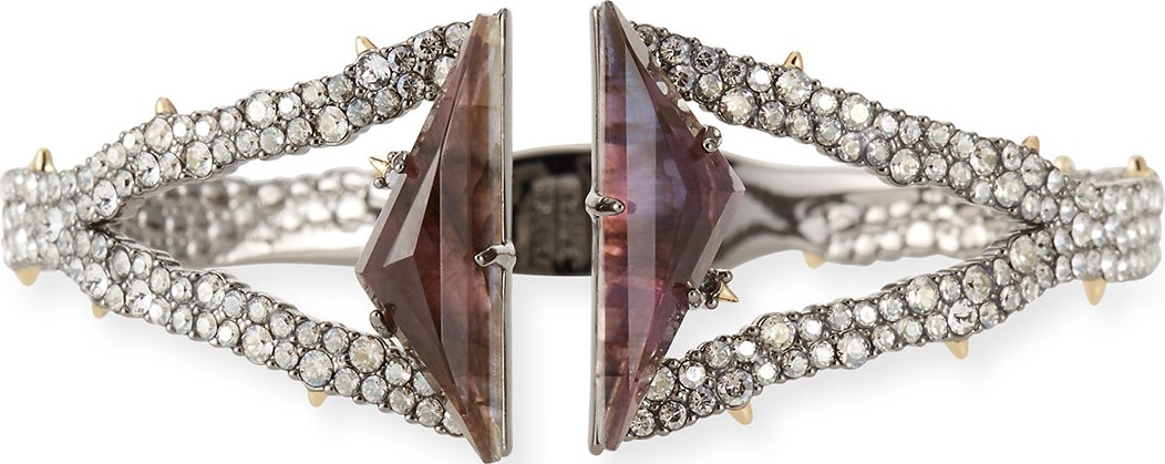 Alexis Bittar Crystal Encrusted Double-Stone Hinge Bracelet