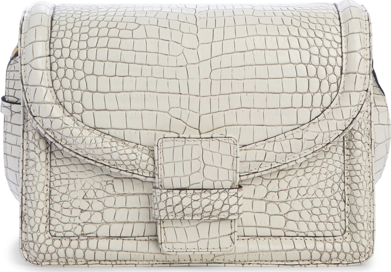 Dries Van Noten Croc Embossed Leather Crossbody Bag