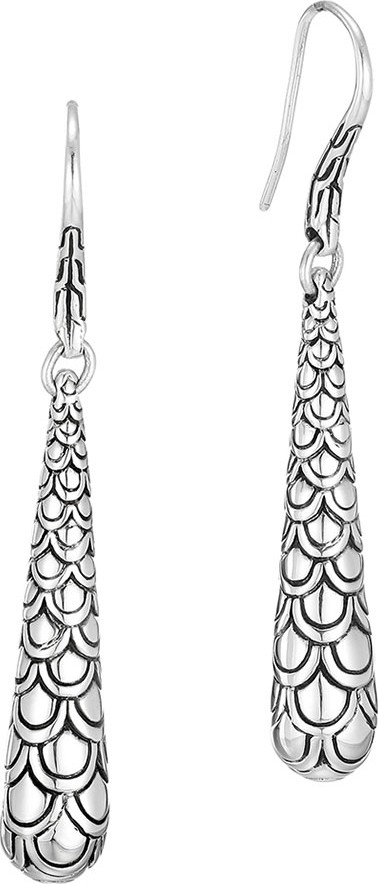 John Hardy Naga Silver Drop Earrings