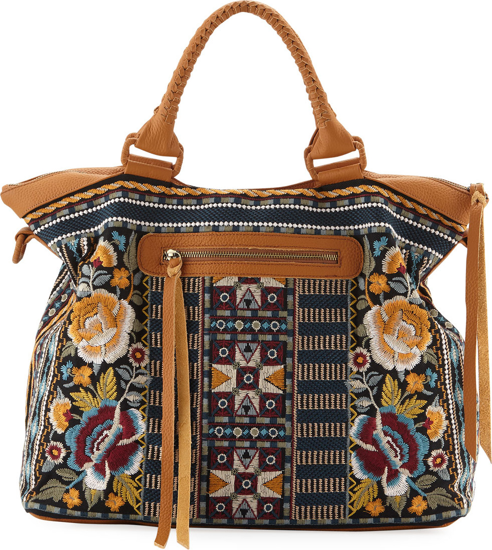 Johnny Was Cherelle Canvas Overnight Tote Bag