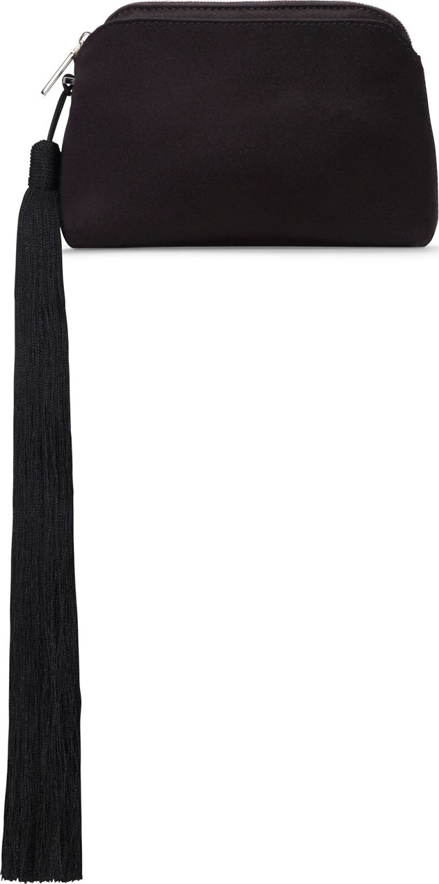 THE ROW Mini Satin Tassel Wristlet Bag, Black
