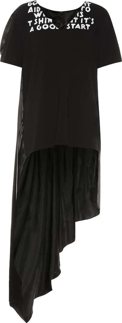 MM6 Maison Margiela Printed cotton and satin top