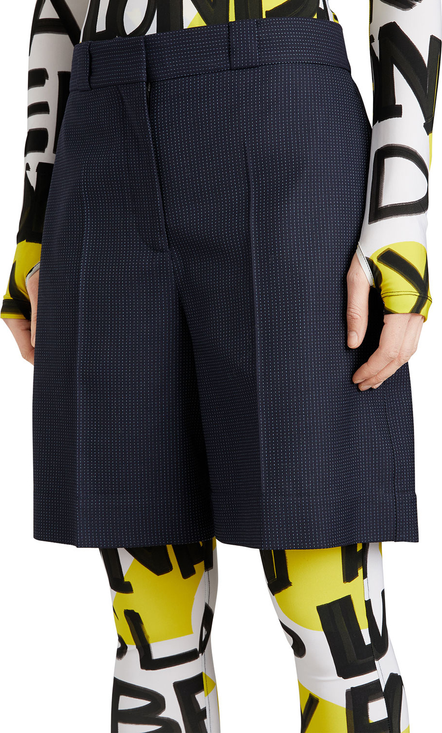 Burberry London England Tailored Pindot Wool Bermuda Shorts