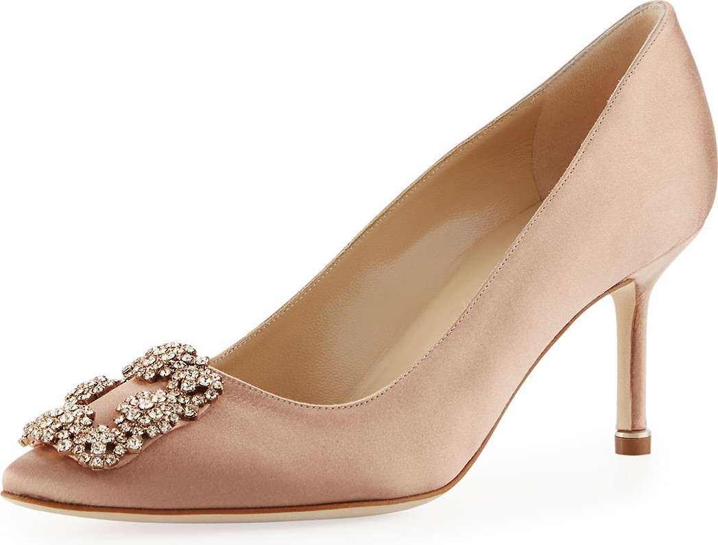 Manolo Blahnik HANGISI012 70 SATIN PUMP
