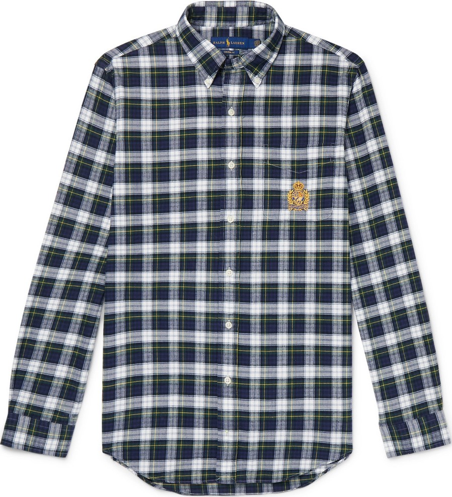 Polo Ralph Lauren Button-Down Collar Checked Cotton-Twill Shirt