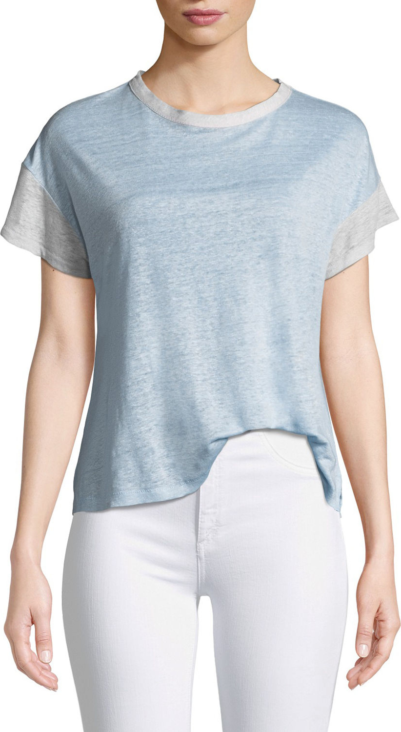 Rag & Bone Payton Short-Sleeve Linen Tee