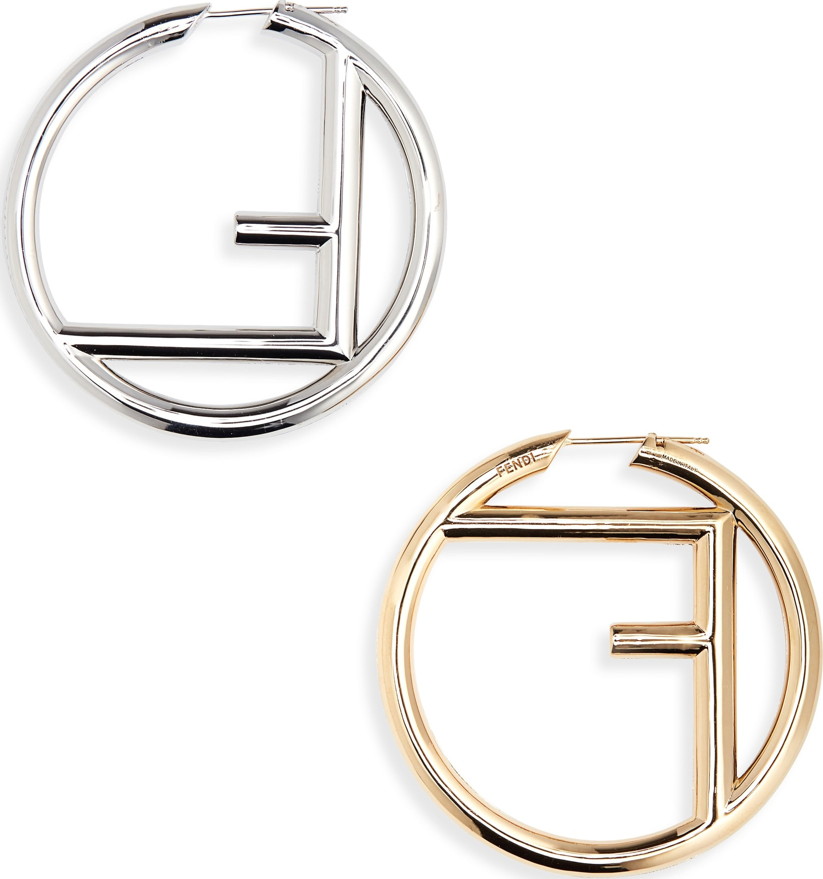 Fendi Logo Hoop Earrings