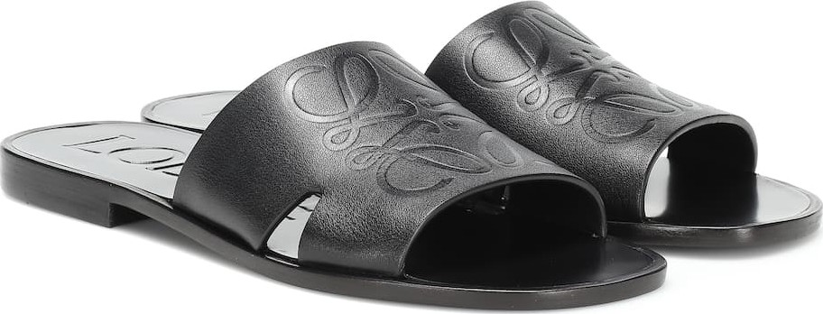LOEWE Anagram leather slides