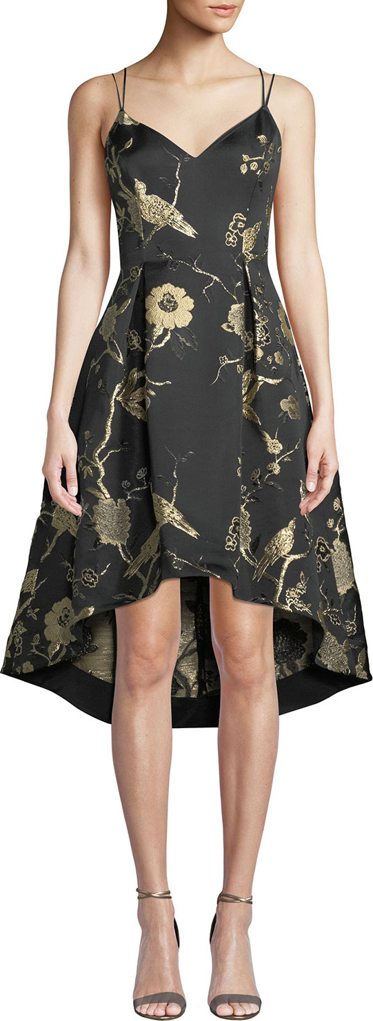 Aidan by Aidan Mattox Jacquard Fit-&-Flare High-Low Dress