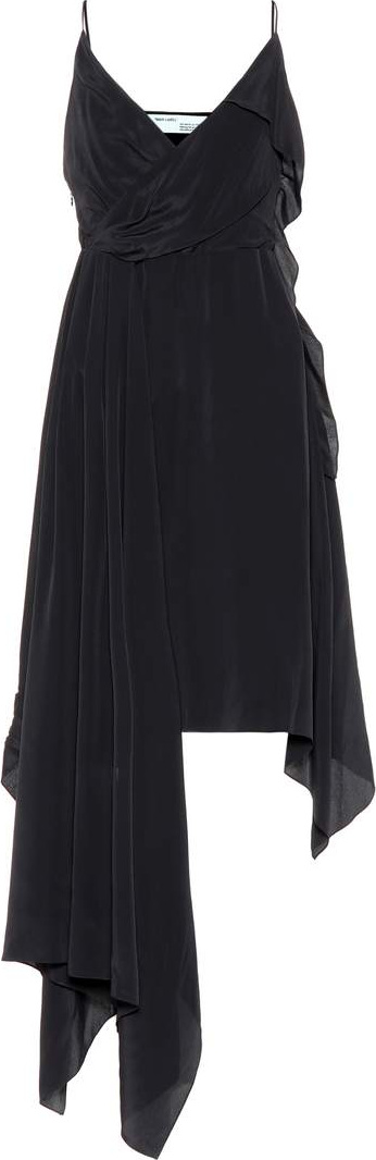 Off White Asymmetric silk-blend dress