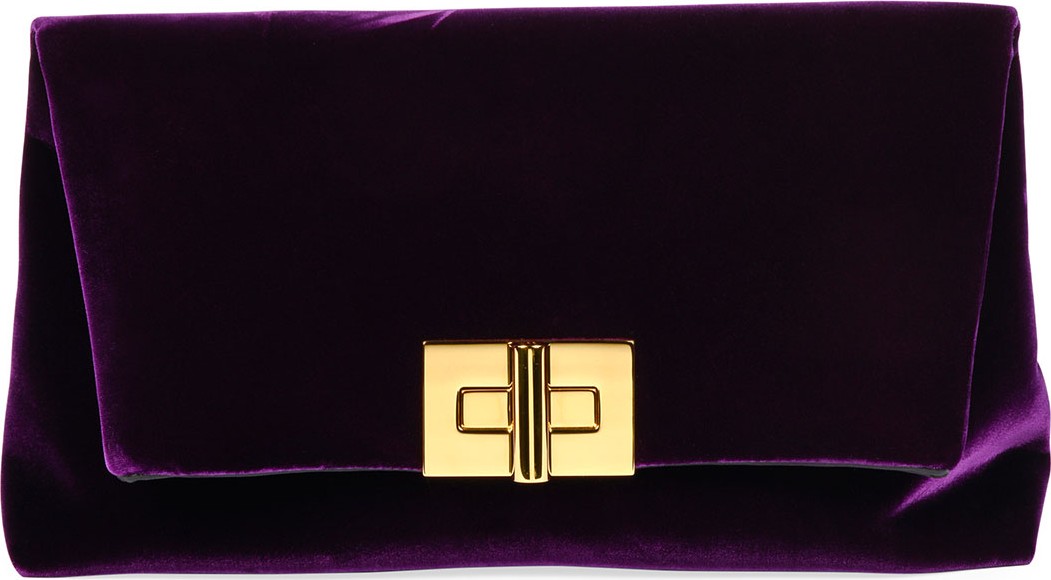 TOM FORD Velvet Turn-Lock Clutch Bag
