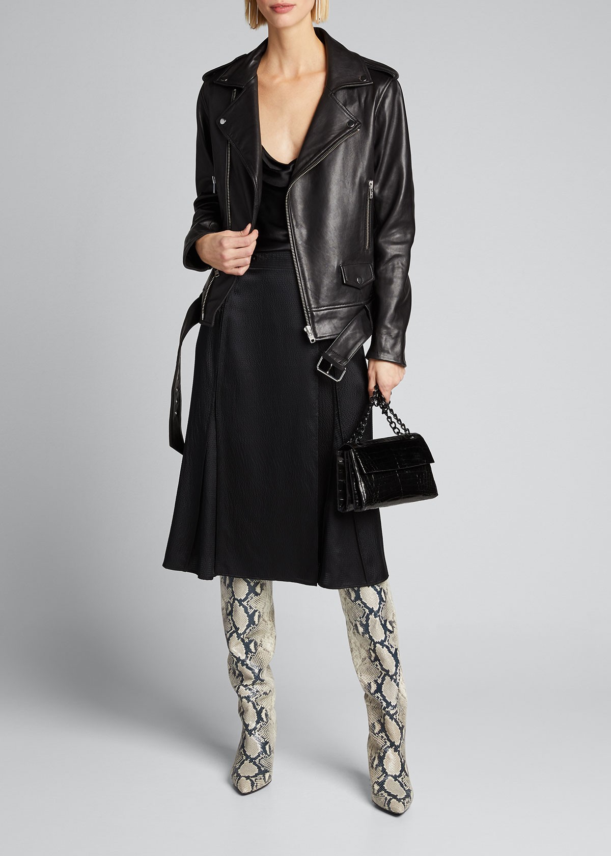 Stand Nina Lamb Leather Biker Jacket