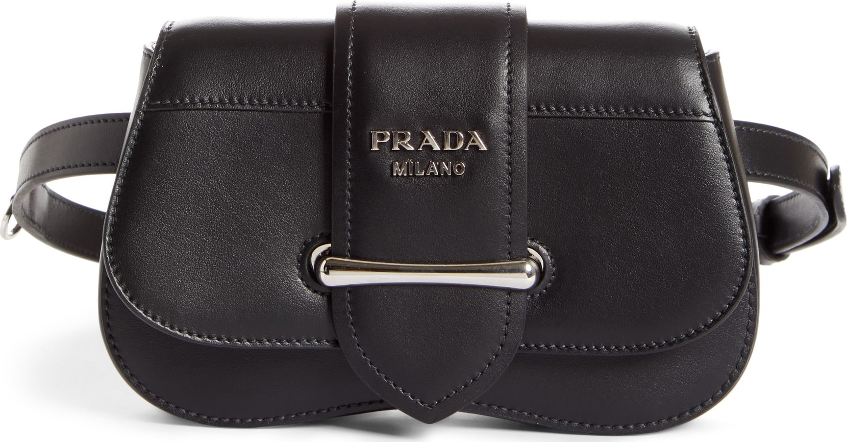 Prada Convertible Calfskin Leather Belt Bag