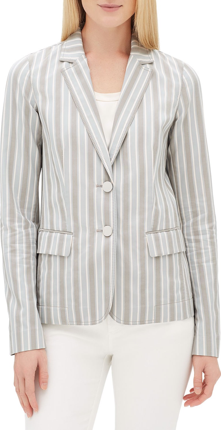 Lafayette 148 New York Vangie Elixir-Stripe Button-Front Jacket