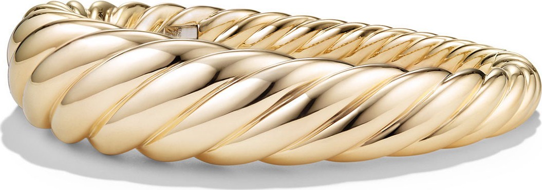 David Yurman 17mm Large Pure Form Cable Bracelet in 18K Gold, Size L