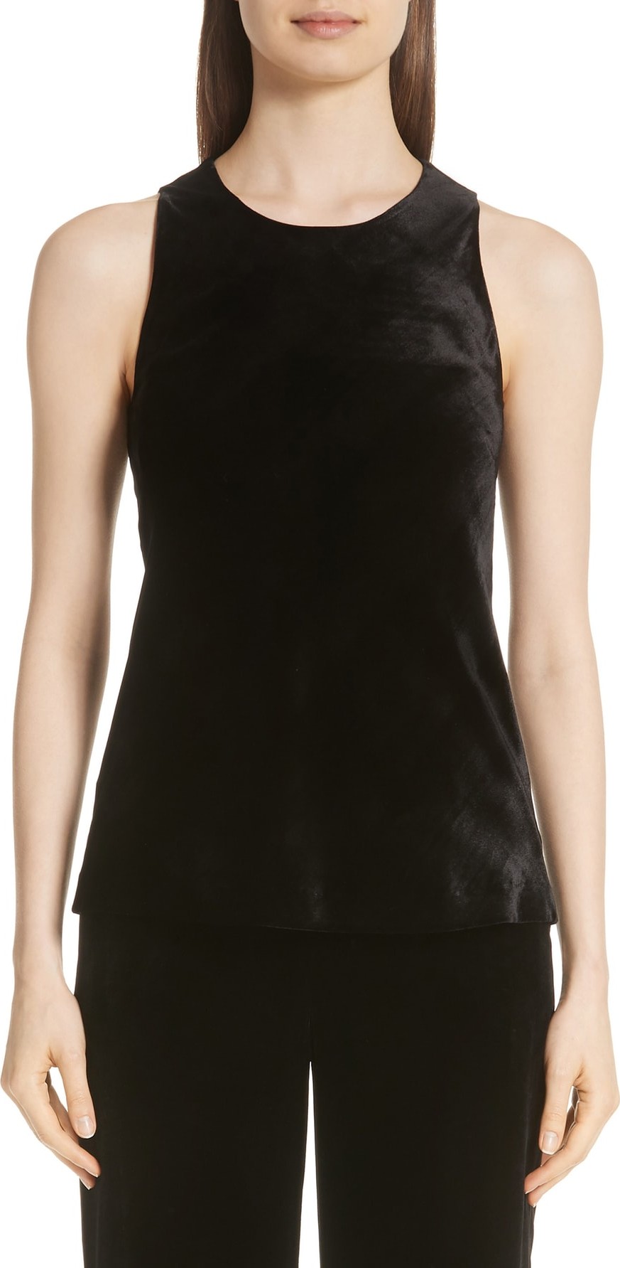 St. John Sleeveless Velvet Top