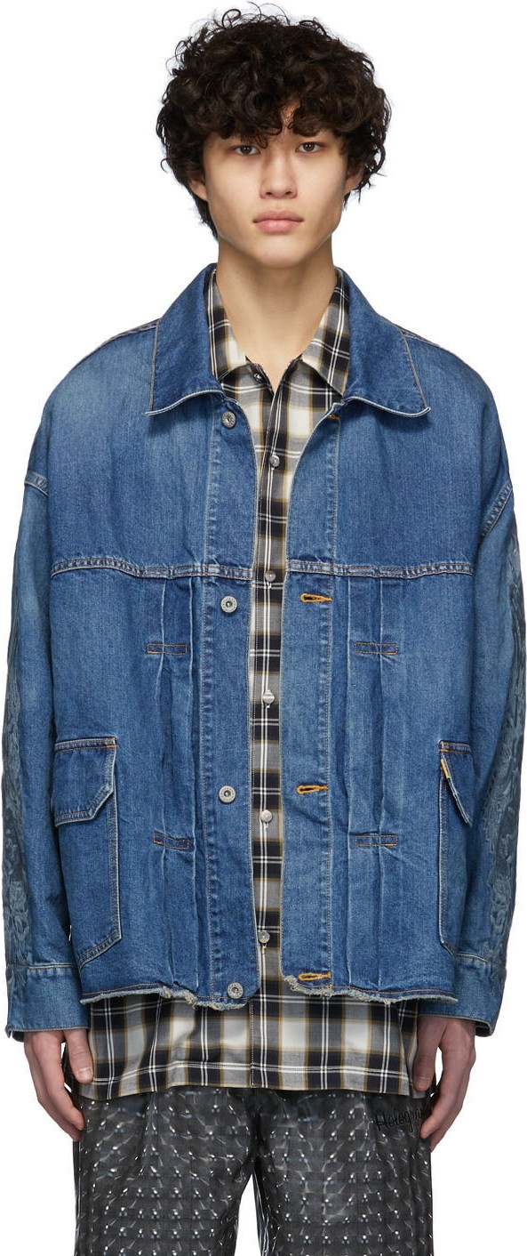 Doublet Indigo Denim Chaos Embroidery Jacket