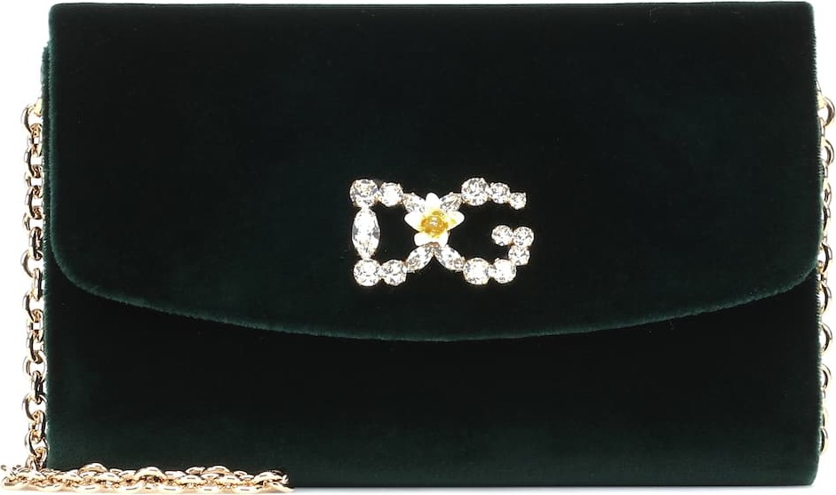 Dolce & Gabbana Mini embellished velvet shoulder bag