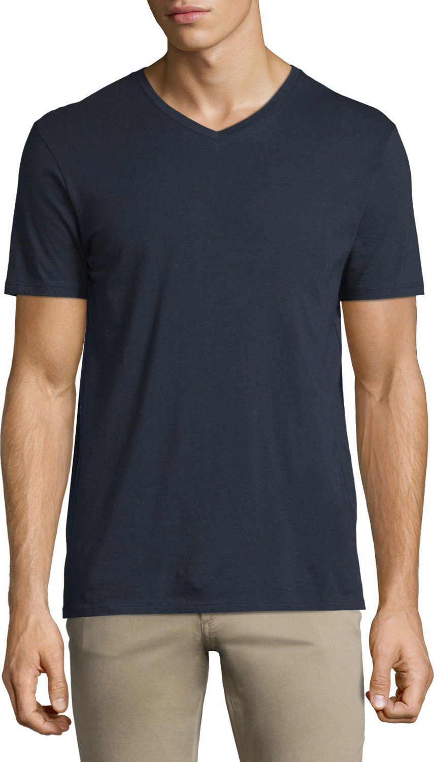 Vince Short-Sleeve V-Neck Pima Jersey T-Shirt