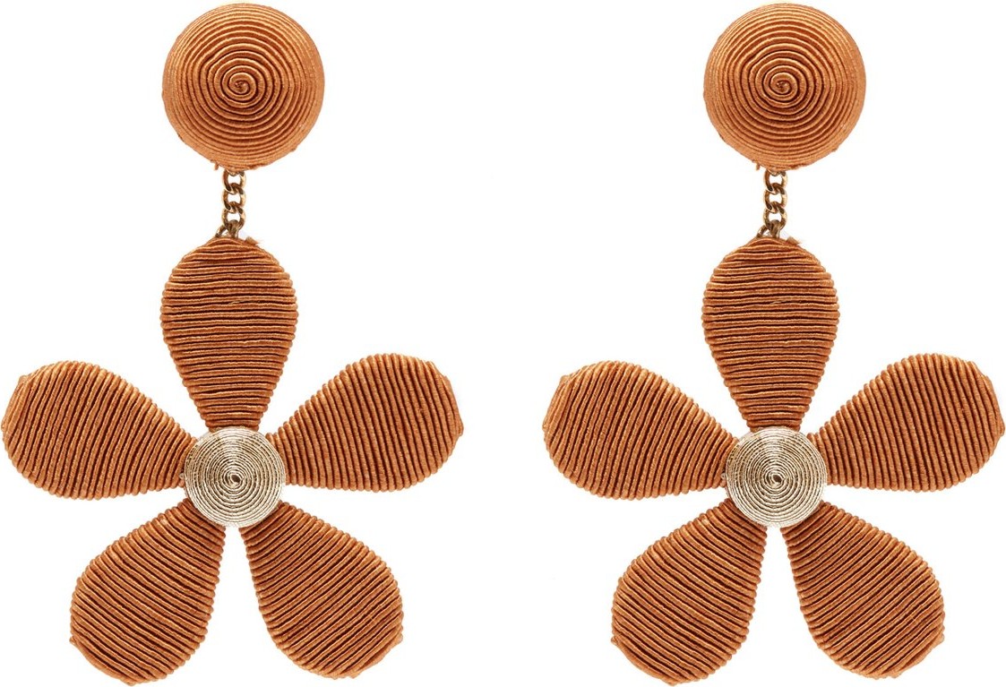 Rebecca de Ravenel Daisy cord clip-on earrings